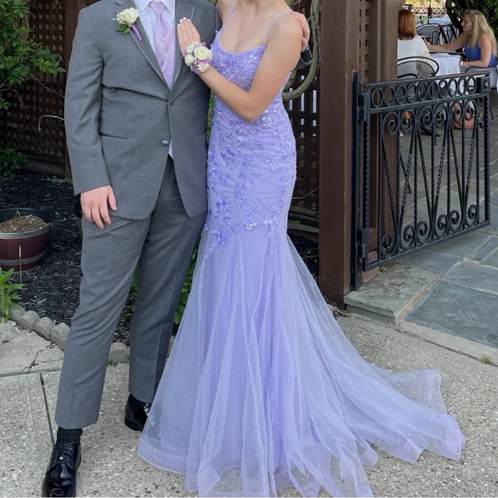 David’s Bridal Lavender Mermaid Prom Dress